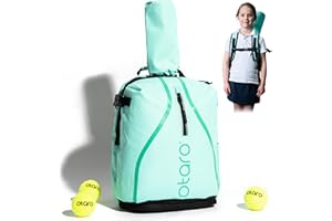 Otaro® Mochila de Tenis para niños Premium (Verde Menta) | Diseño Innovador y Acabado de Calidad | Apoya una Start-up Alemana | No más Caos en la Bolsa de Tenis
