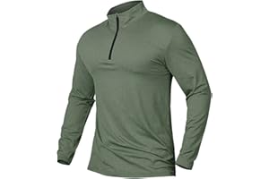 CARWORNIC Herren Langarmshirt Half Zip Sportshirt Laufshirt 1/4 Zip Pullover Leicht Atmungsaktiv Gym Jogging Trainingsshirt mit Stehkragen