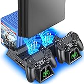 OIVO Support PS4 avec Ventilateur de Refroidissement PS4 pour PlayStation 4/PS4 Slim/PS4 Pro, PS4 Pro Support Vertical avec S