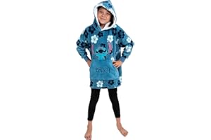 UNITED LABELS Sweat à Capuche Oversize Cozy Disney Lilo & Stitch pour Filles - Sweat surdimensionné Moelleux pour Le Plafond Bleu