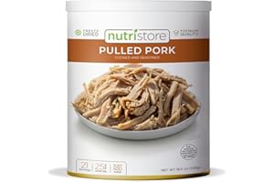 Nutristore Freeze Dried Pulled Pork | Pre-Cooked BBQ Meat for Backpacking, Camping, Meal Prep | Long Term Survival Emergency Food Supply | 25 Year Shelf Life | Bulk #10 Can | Made in USA