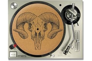 IDYD Ram Skull CORK DJ SLIPMATS/Turntable SLIP MATS - Vinyl
