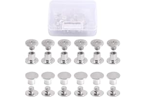 Hilitchi 50 Sets M5 x 6 mm Phillips-Chicago-Schraubenpfosten Bindeschrauben Sortiment Kit für Scrapbook, Fotoalben, Lederreparatur