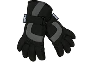 THMO Kids Thinsulate Ski Gloves for Winter Waterproof Fleece Lined Thermal Warm Ski Gloves for Boys