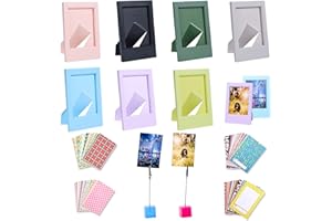 ZUIKAKU Instant Camera Accessories Compatible with Fujifilm Instax Mini 11 9 8 70 7s 90 26 Film Include Photo Clips / Desktop Photo Frame / Border Stickers