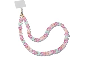 PEVRUAY Cordones Universal de Teléfono Móvil con Parche, Cordón para teléfono Celular,Cadena de teléfono de acrílico colorido,Compatible con la mayoría de los teléfonos Inteligentes para Estuches