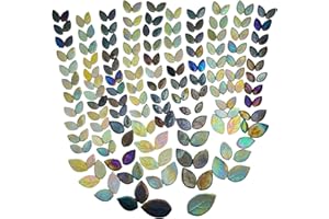 Yuvori Schillernde Keramik-Blütenblatt- und Blatt-Mosaikfliesen, gemischte Größen, 0,5 kg, DIY, Innen- und Außendekoration (B0D8XW638X)