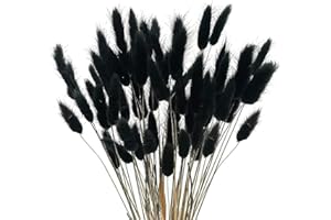 YUKIYI 60 pezzi da 40 cm naturale Lagurus Ovatus Erba secca a coda di coniglio, in bambù, erba secca, erba di pampa, decorazione per la casa, fiori secchi, artificiali, piccoli fiori secchi