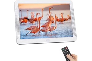 KENUO Digital Photo Frame 8 Inch, 1920x1080 High Resolution 16:9 Full IPS Display Digital Picture Frames Image Preview Video Calendar Auto-Rotate Clock Auto On/Off