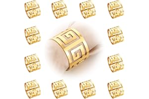 DOEPEBAE Servilleteros 12 Piezas, Servilleteros Individuales Oro y Plata, Anillos de Servilletas de Navidad, Servilleteros Triángulo Hueco, Napkin Rings para Boda Cumpleaños Fiesta (Oro B)