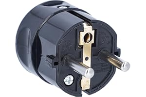 as - Schwabe 45032 Schutzkontakt-Zentralstecker, schwarz, 230 V