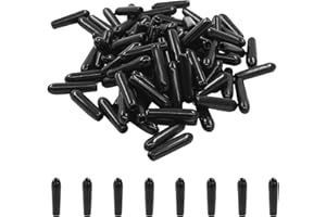 Cjueiom 120pcs Black Rubber End Caps, 2mm / 3/32 inch ID Round Rubber Protectors, Vinyl Bolt Covers for Screws, Tubes, Cables, Wires, Cyling