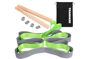 Boosteady Stretching Strap with 8 Loops & 2 Massage Sticks – Foot&Calf Stretcher for Plantar Fasciitis,Hamstring & Heel Spurs,Stretching Strap for Flexibility Training&Muscle Relaxation