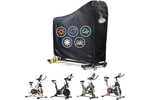 GRABADO Funda Bicicleta Estatica,Funda Bici Estatica Exterior Impermeable Exterior Con Rejilla Ventilación, Banda Impermeable, 4 Hebillas a Prueba de Viento, Funda Grande para Bicicleta Peloton Bike+ Schwinn