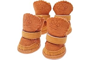 PETPHINDU Botas De Nieve Perro Zapatos del Cuidado De La Pata, De Felpa Térmica Botines De Alta Superior De La Pata Protector Antideslizante Suave Único Zapatos Botines para Perros Pequeños