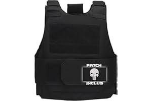 InfantryPro Gilet Tactique Airsoft anti couteau Police Gilet Pare- Nerf Gendarmerie Balle Porte plaque militaire sniper airsoft