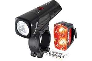 SIGMA Buster 800 / RL 150 | Kit d'éclairage vélo | Avant avec 5 Modes d'éclairage | Arrière avec Fonction feu Stop | Lampe vélo à LED puissante avec Une visibilité de 170m jusqu'à 30 Heures