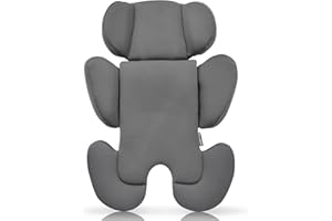 Innokids Insert de siège Auto pour bébé, Support de tête pour Nouveau-né, Doux et rembourré, Support latéral et tête Amovible pour sièges Auto, poussettes, balançoires (Gris)