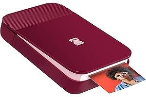 KODAK Smile Instant Digital Printer – Pop-Open Bluetooth Mini Printer for iOS and Android – Edit, Print and Share 2x3 ZINK Photos w/FREE Smile App – Red