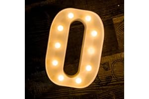 Foaky LED Letter Lights Sign 26 Alphabet Light Up Letters Sign for Night Light Wedding Birthday Party Battery Powered Christmas Lamp Home Bar Decoration (O)