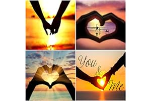 Bellatoi 5D Diamond Painting kit completo drill,Pittura diamante 5d fai da te,4 Pezzi Love Pittura Diamante Kit,DIY strass ricamo a punto croce Craft Arts for home Wall Decor