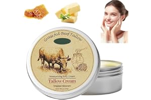 BAGALQIO Beef Tallow Skincare, Beef Tallow Bio, Rindertalg Bio Creme,Bio-Rindertalgbalsam,Beef Tallow Creme aus Grass Fed Tallow Raw und Wild Honey, für Gesicht Körper Der Glatten Haut Feuchtigkeits Spendend