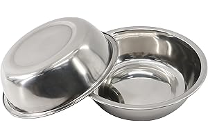 Zayin Edelstahl-Haustiernäpfe für Katzen oder kleine Hunde Premium-Edelstahl-Wasser- und Futternäpfe, Ersatz-Metallnäpfe für Haustier-Futterstation 2er-Set (18cm/7in)