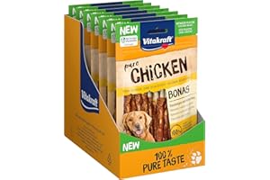 VITAKRAFT- Pure Chicken Bonas, Friandises Pour Chiens, Bâtons À Mâcher Au Poulet, Friandises D’Entraînement, Sans Sucre Ajouté (1X 80G)