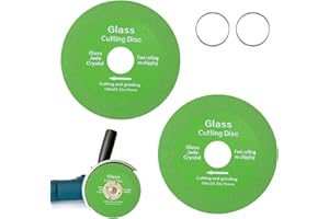 NODCOWS 2 Piezas Disco de Corte de Vidrio 100mm Disco Corte Cristal Amoladora Angular de Diamante Profesional para Cortar Cortes Pulido Rápidos y Precisos para Botellas Cerámica Azulejos o Jade, Hole 22mm