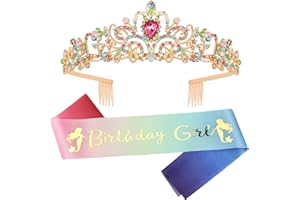 FAMIDIQGO Couronne d'anniversaire, diadème doré, épingle à cheveux, décoration d'anniversaire, cadeau pour femme, accessoires de fête