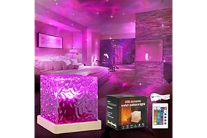 MXTIMWAN LED Aurore Projecteur Ciel Etoile, 16 Couleurs Cristal Lampe Projecteur Aurore Boréale, Télécommande Projecteur Galaxie Plafond Veilleuse LED, pour Bébé Enfant Decoration Chambre Cinéma Maison