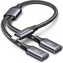 cablecc 5Gbps USB3.0 Type-A Right Angle to USB-C Power Data Cable Male to Male USB-C Opposite U Shape Re-angled