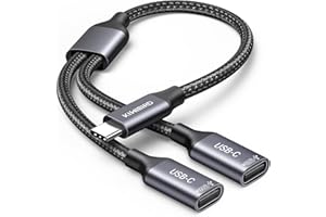 KiWiBiRD Rozdzielacz USB C, 1 męski Typu C do 2 żeńskich adapterów USB C ładowania i przedłużający danych kompatybilny z laptopem Mac PS5 pamiec przenosna klawiatury myszki drukarki