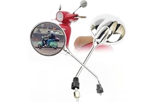 Letgoing Espejos redondos ajustables 360°, universales 8 mm, cromados, para motocicletas, scooters, E-bikes, Ve&Spa, Primavera Sprint 150 GTS 300