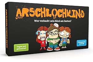 KAMPFHUMMEL Arschlochkind I Wer verkackt Sein Kind am besten? I Witziges Kartenspiel für 3-6 Personen mit schwarzem Humor I Gesellschaftsspiel für kleine Gruppen I Geschenk
