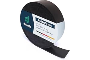 ‎DICONFA diconfa Gummistreifen BREITE 50mm (5cm) - WÄHLBAR - Dicke: 1 bis 10mm - LÄNGE: 0,05 bis 10m - Auswahl: 100mm (10cm) lang, 2,5mm stark - Gummimatte Meterware schmal Gummiunterlage Gummiplatte