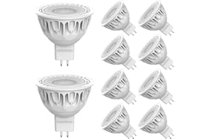Yuusei MR16 LED Bulbs Warm White 5000K 5W (50W Halogen LED Light Bulb Equivalent), No Flickering, Energy Saving GU5.3 Spot Lights Bulbs for Ceiling Home Lighting, Pack of 10