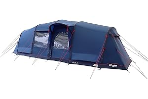 Berghaus Air 600 Nightfall Tent for 6 People with 2 Bedrooms & Spacious Living Area, 6 Man, Inflatable & Easy to Pitch 6 Man, Ideal for Family Camping Trips & Festivals, 6000mm HH, Blue