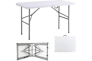 Janoon Heavy Duty Folding Table Outdoor Indoor Garden Catering Trestle Table for Picnic Party Dinner (4ft)