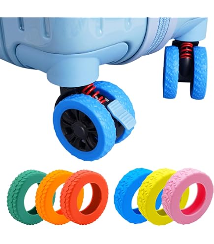 IKOPFLN 4 Housses De Roues De Valise En Silicone - Protection Anti-Rayures, Réduction De Bruit, Universelle 5-7cm (Noir)