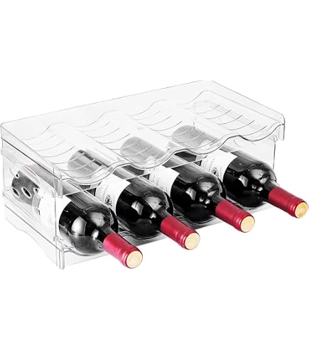 Winebars Mini-Weinregal – Aus Aluminium, 2er-Set, Für Arbeitsplatte Oder Kühlschrank, Natürliches Silber