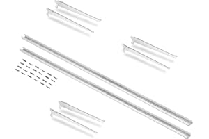 EMUCA - Perfiles de fijación a Pared y Soportes para Estante Jagmet, 230, Pintado Blanco, Acero