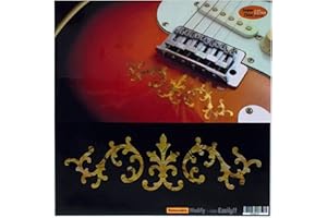 INLAYSTICKERS Adesivo per chitarra e basso SRV Vines (Stevie Ray Vaughan) - Ocra, B-180SRV-OC