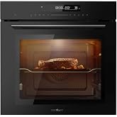 Cecotec Horno Integrable 60cm Bolero Hexa SM406000 Glass Black A+. 2900W, 72L, 12 Funciones, Piedra para Pizzas, Steam Assist