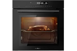 Cecotec Horno Integrable 60cm Bolero Hexa SM406000 Glass Black A+. 2900W, 72L, 12 Funciones, Piedra para Pizzas, Steam Assist, Steam EasyClean, Modo Eco y Defrost, Electronic Timer