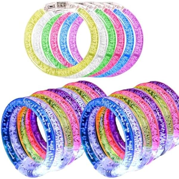 Lot De 7 Bracelets LED – Clignotant Rapide/lent/fixe – Pour Festival, Jogging, Halloween, Concerts – Nylon Réglable, Coloris Variés