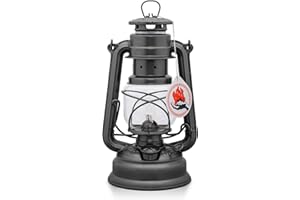 Feuerhand 276 Lanterna a olio per esterni, prodotta in Germania dal 1893, lampada a paraffina con acciaio zincato, cherosene antiruggine, serbatoio da 300 ml, combustione 20 ore, da appendere o da