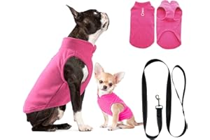 HUIFENGJIE Maglione per cani, in pile, per cani di piccola taglia, per cani e gatti, per bulldog francese Chihuahua (L, rosa)