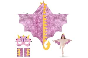 Aomig Peleryna dinozaurów, kostium peleryny dinozaura dla dzieci, kostium karnawałowy smok dinozaur dinozaur płaszcz z maską do odgrywania ról tematyczna impreza karnawał maskaradowy maskarada