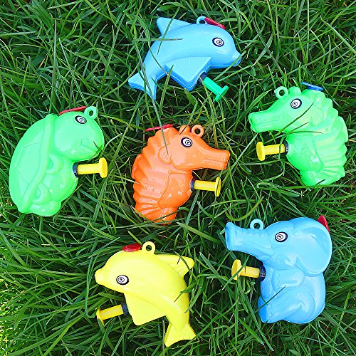 German Trendseller® – 12 x Wasserspritzer – Meerestiere ┃ NEU ┃ Mitgebsel ┃ Kindergeburtstag ┃ Kinder Pool Party ┃ Extra Spritzig ┃ 12 Wasserpistolen - 4